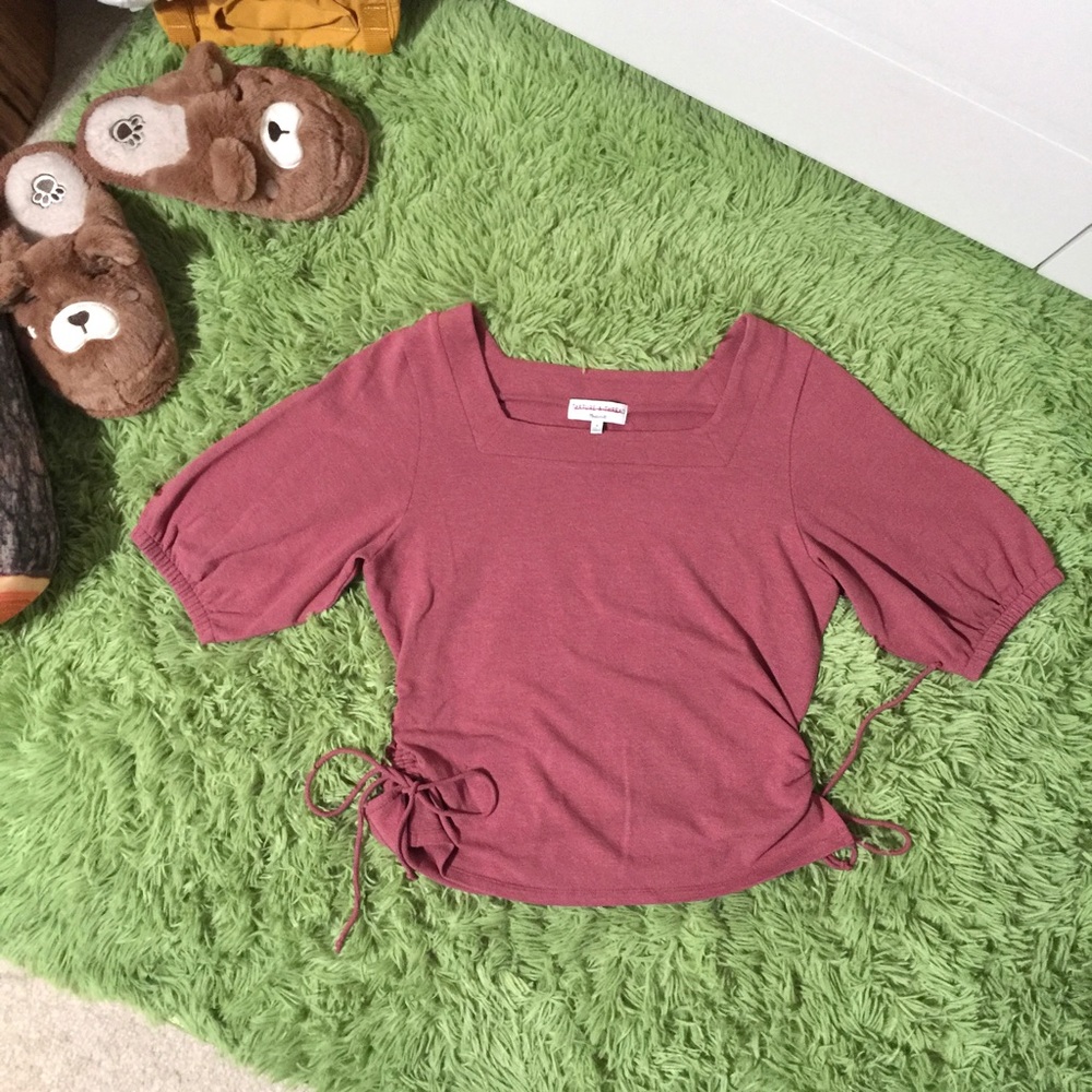 Madewell Square Neck Puff Sleeve Tie Blouse [New]